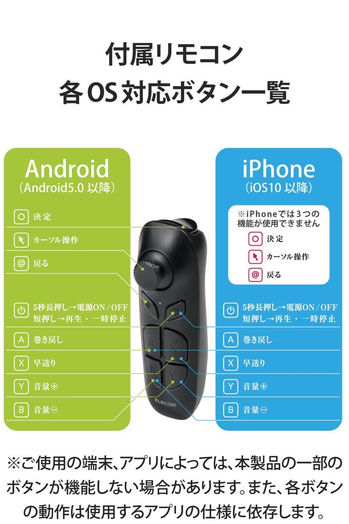 Elecom VR Goggles Remote Control 360 Degree Eye Width Adjustment Focus Adjustment Glasses Compatible Aspherical Optical Lens with Within Black &