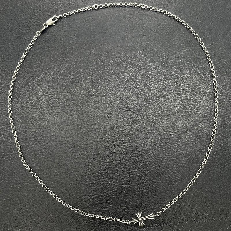 Crowe Thai Silver Retro Old Cross Collarbone Chain Niche Pendant Popular Pure Desire Style