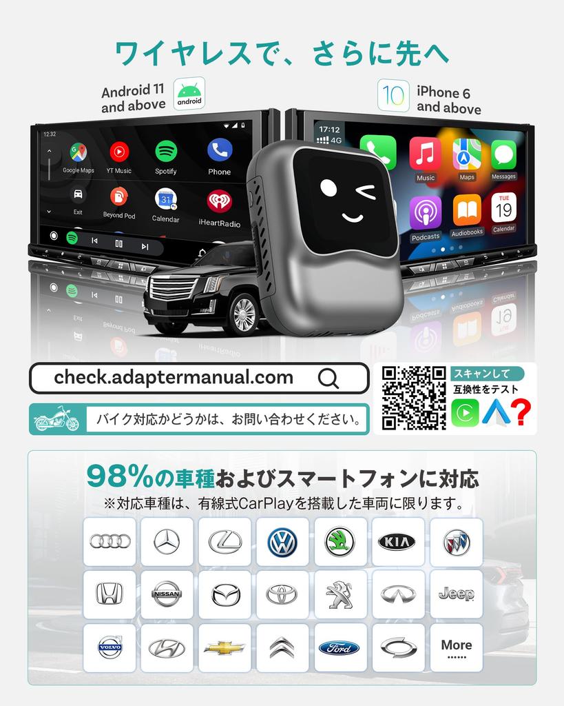 OTTOCAST OttoAibox NANO CarPlay AI Box 2025 New Model Wireless CarPlay Android Auto with Nano Ai Box AI YouTube and SIM Card Android 13 CarPlay AI Box