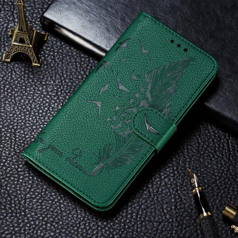 Кожаный чехол Lychee Feather для iPhone 14 - Защитная крышка со слотом для карт - Книжка для iPhone 13.