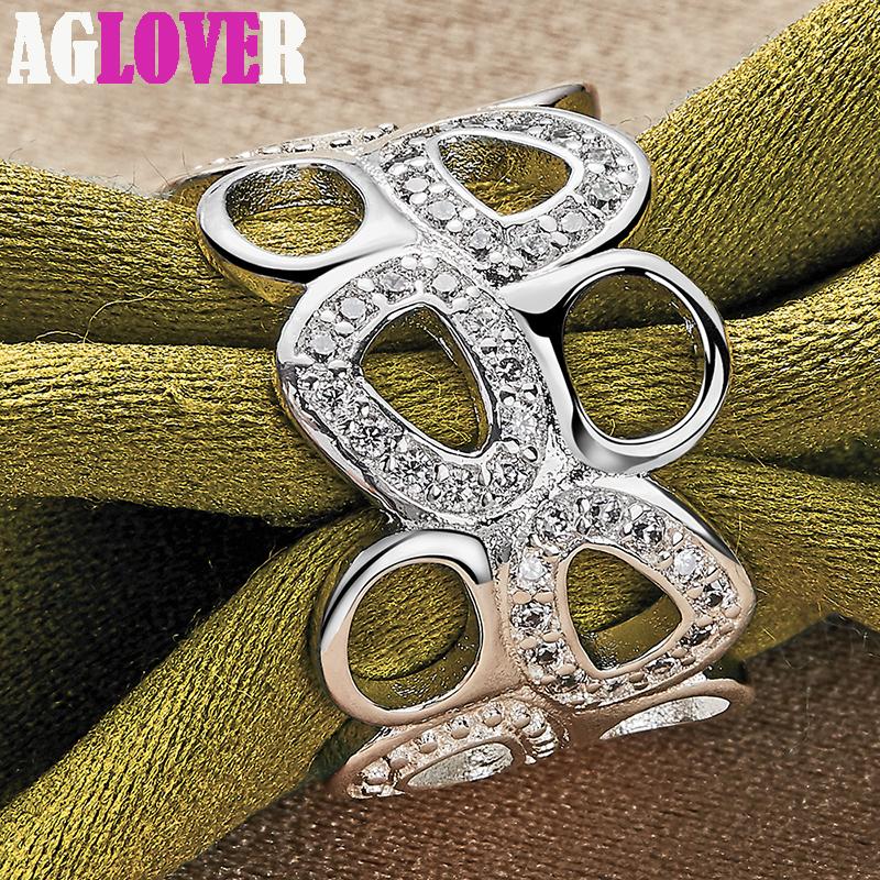 925 Sterling Silver AAA Zircon Heart Ring Jewelry