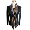 Low-key stunning Hangzhou silk mulberry silk scarf retro gray-blue printed silk scarf square shawl