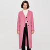 Women's V-Neck Wool Blend Mid-Length Coat