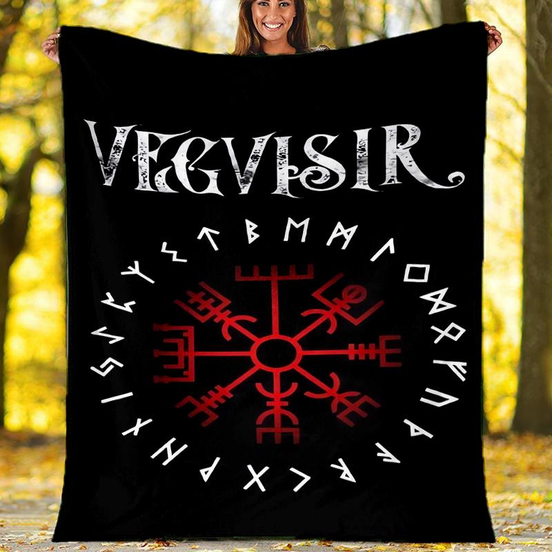 Viking Theme Printed Blanket - Perfect for Couch, Bed, Travel & Outdoor Use | Machine Washable, Cozy & Durable.
