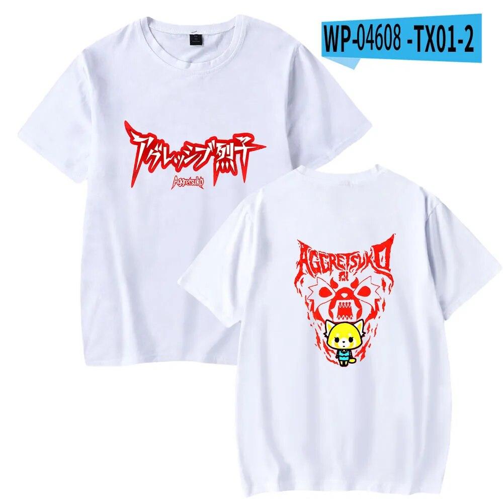 Aggretsuko модная футболка женская унисекс летние футболки с короткими рукавами аниме повседневная уличная футболка унисекс