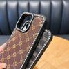 Подходит для iPhone16 Кожаный чехол для мобильного телефона Боковой бриллиант Apple 15proMax Модный бриллиант 14 Защитный чехол