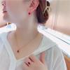 Изысканный кулон с инкрустацией красным камнем, покрытый фиолетовым и розовым золотом, женский, простой темперамент, легкая роскошь, модный, классический, цветной золотой кулон