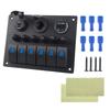 Waterproof 6 Gang Switches Panel with LED Indicator & USB Charging Ports 6 Buttons Switches Suitable for Trucks, Boats