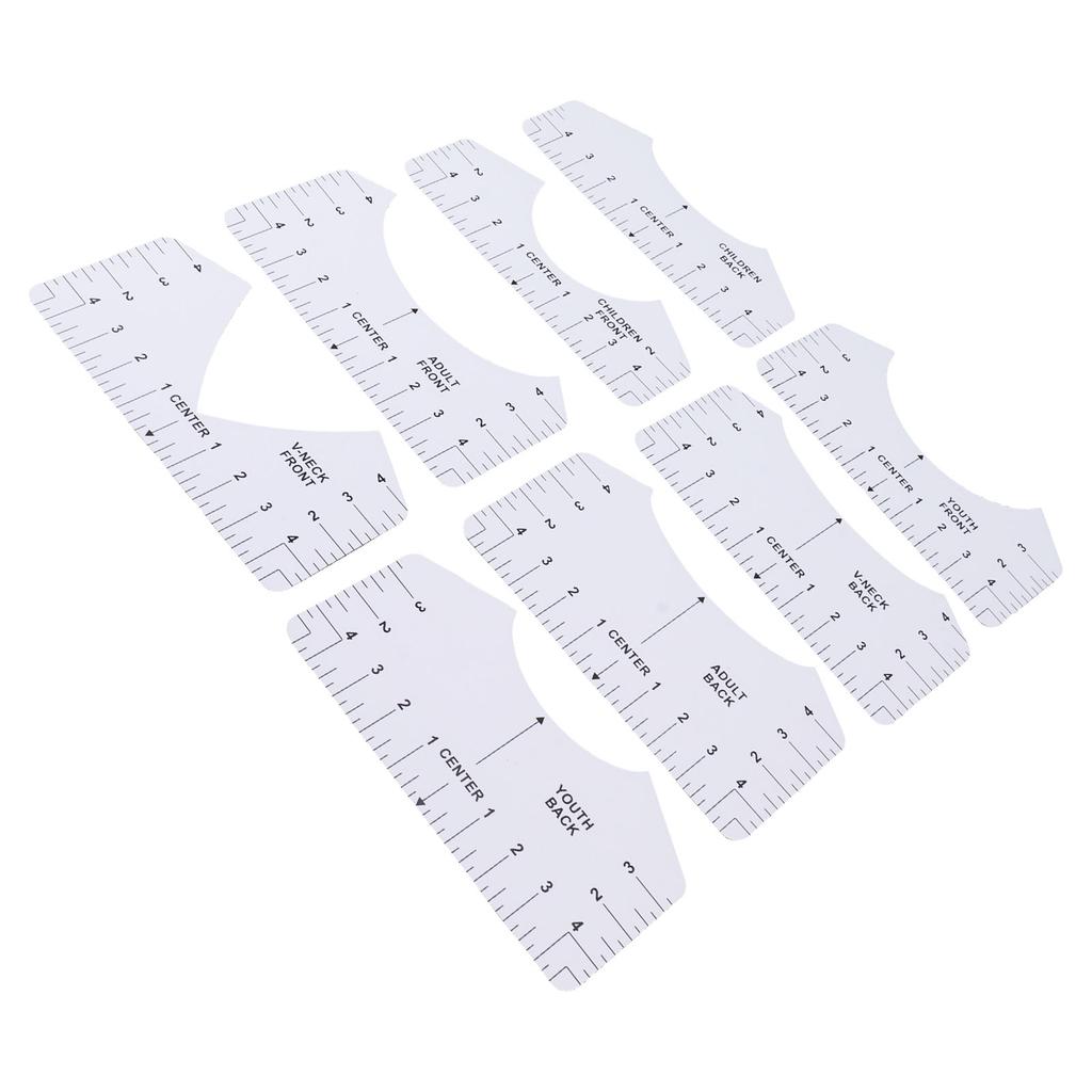 8PCS T Shirt Ruler Guide PVC Clothing Centering Design T Shirt Alignment Tool for Heat Press