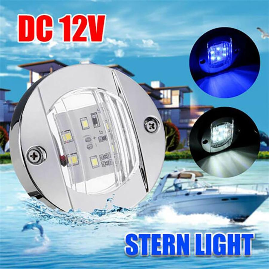 4 Pcs Flush Mount Boat Blue LED Stern Lights Cabin Deck Courtesy Lamp Waterproof