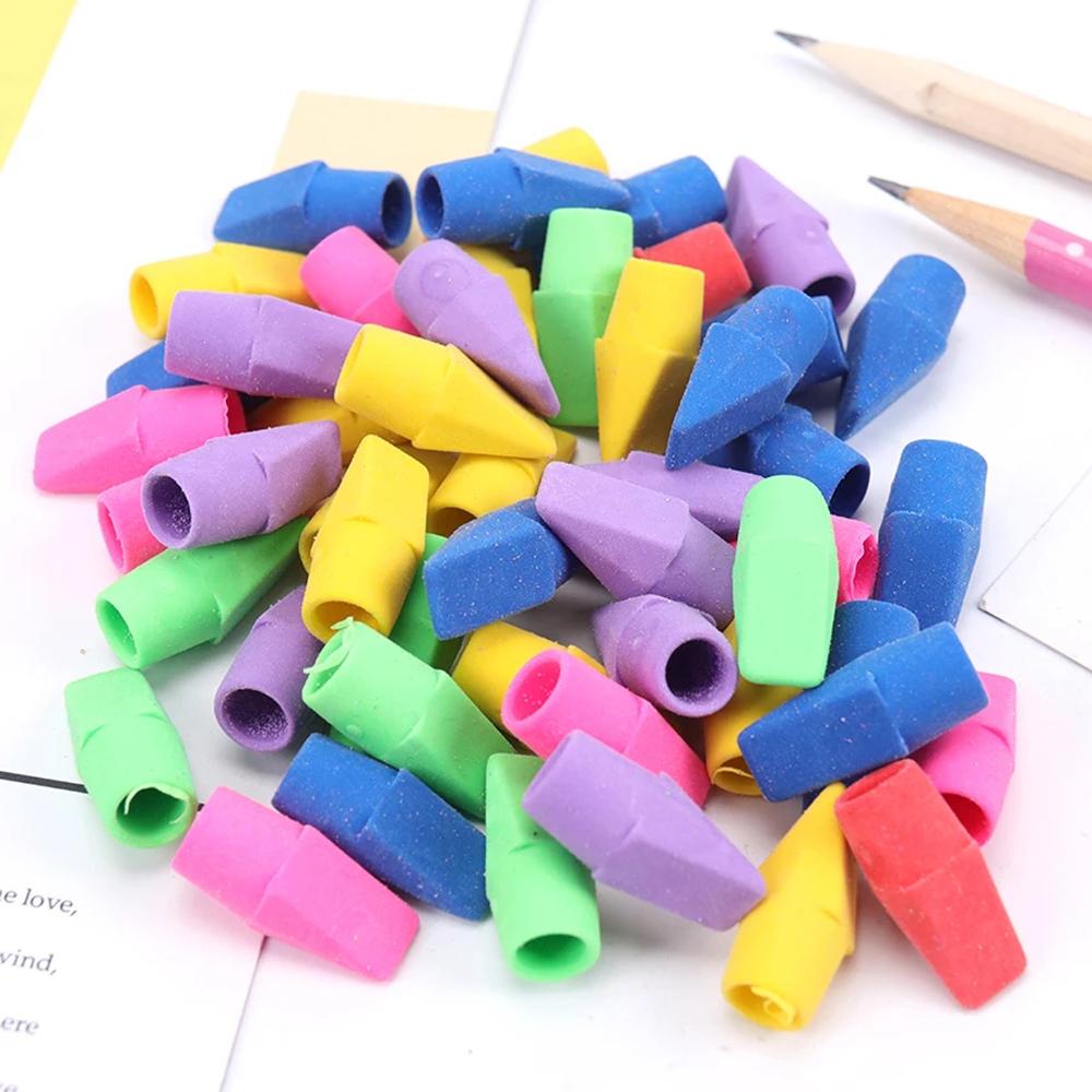 Kids Student Assorted Colors Eraser Caps Pencil Erasers Pencil Top Erasers Pencil Eraser Toppers