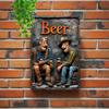 Винтажная металлическая жестяная табличка "Пиво", Ретро настенное искусство с дизайном западного ковбоя, Декоративная табличка на пивную тематику для юмористического декора