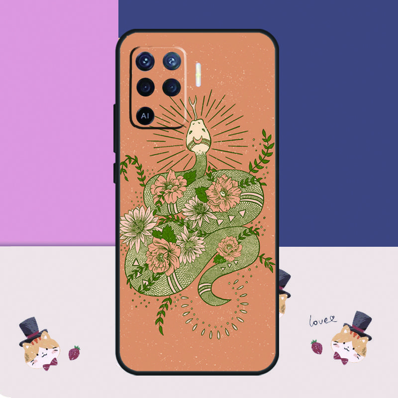 Чехол 'Цветок змеи' для Oppo A76 A96 A16 A60 A98 A58 A78 A18 A38 A80 A40 A77 A57 A17 A74 A54 A94 A15 A5 Pro