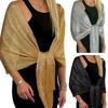 Women Formal Evening Stole With Glittering Silver Design For Bridal Wedding And Evening Party Dresses Accessory