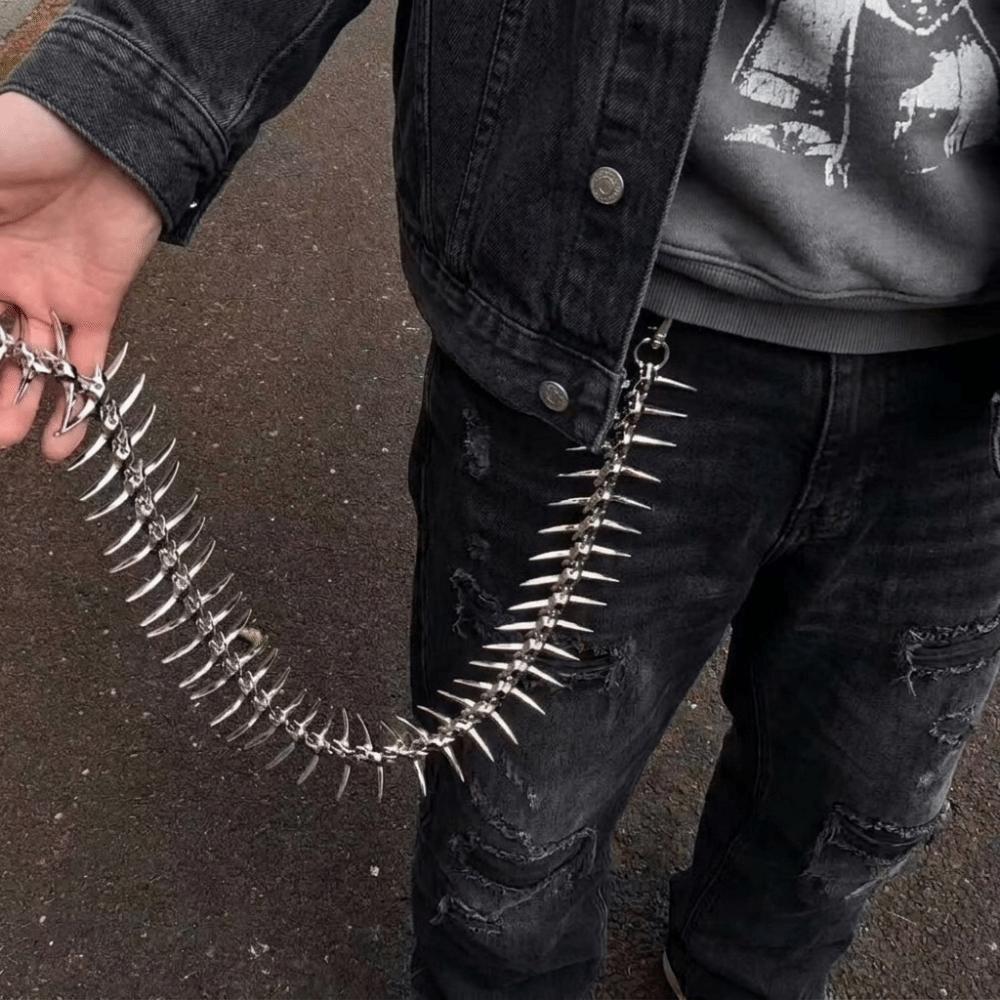 Spiked Thorn Waist Chain Zinc Zinc Alloy Bag Pendant Punk Pant Chain Street Party