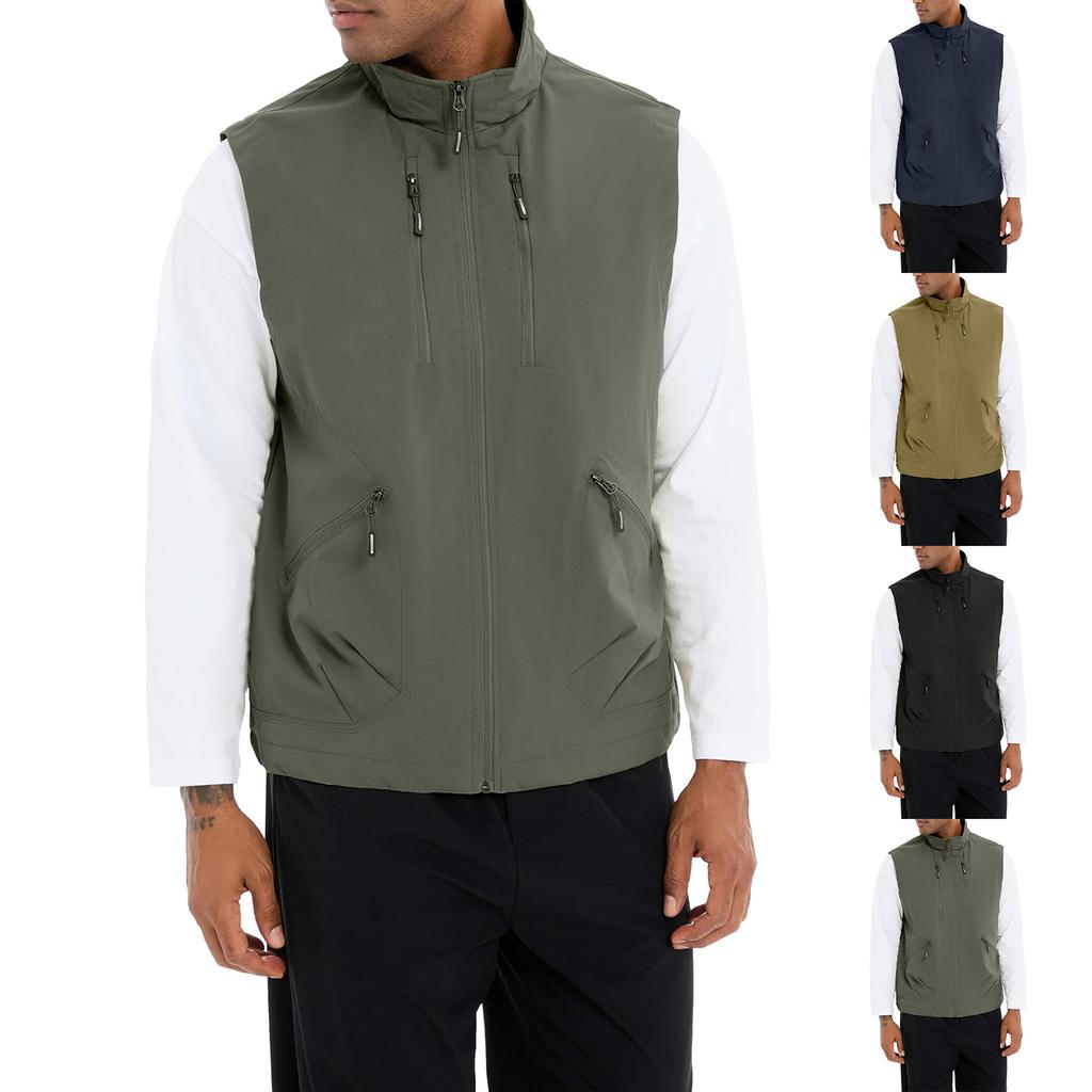 Utility Vest For Men Fishing Golf Travel Hiking Photo Outwear Lightweight Sleeveless Jacket With Pockets
