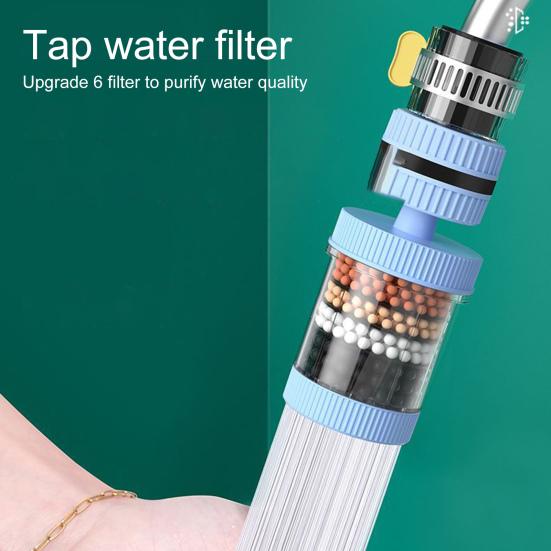 Фильтр для крана, 6 слоев, вращение на 360 градусов, брызгозащищенный, фильтр для насадки для водопроводного крана, кухонные принадлежности