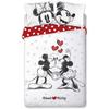 Duvet Cover - Disney - Minnie and Mickey Kiss Love - 140x200 Cm - 100% Cotton - Machine Washable