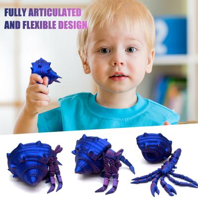 3D-печатная фигурка рака-отшельника, многосуставная подвижная модель краба, артикулированная