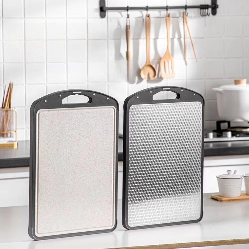 Durable Steel Double-Sided Chopping Board Anti-Slip Chopping Block  Cooking Preparation