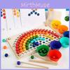 Wooden Rainbow Clamp Beads Educational Toy For Kids Skills Concentration