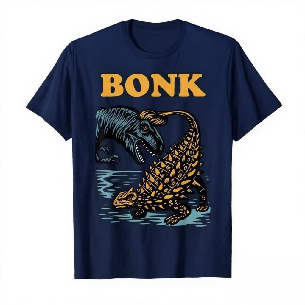 Bonk Dinosaur Funny Prehistoric Humor Design T-shirt for Men Women 100% Cotton T Shirts Short Sleeve Tops