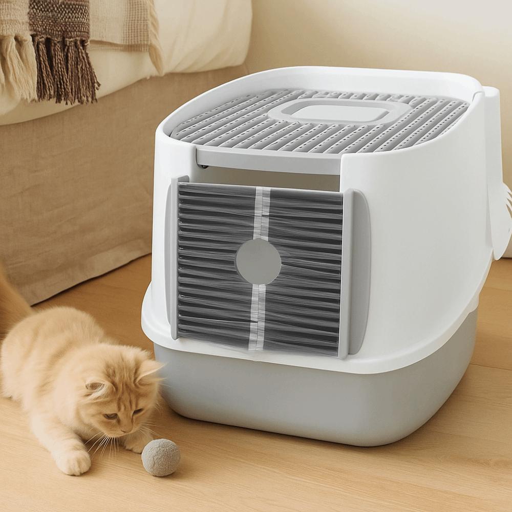 Professional Pet Hair Removal Brush Effective Litter Box Door Brush Cat Door Comb  For Litter Box