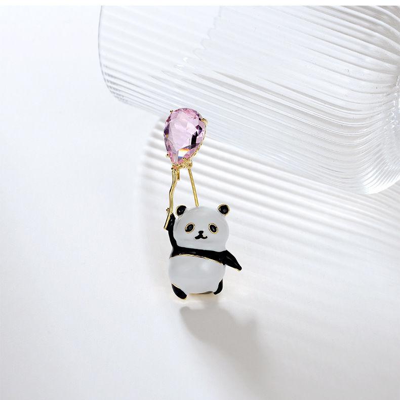 Милый дизайн Sense Niche Panda Balloon Brooch High-End Женская мода Корсаж Темперамент Pin Костюм Аксессуары
