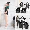 High Heels Stiletto Sexy Black Waterproof Platform 15cm Super High Heel Sandals for Women Summer