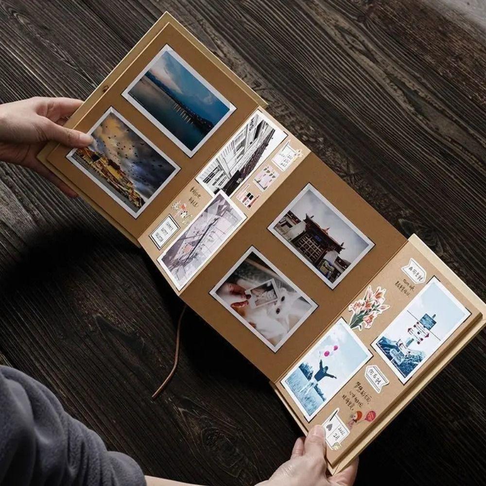 INS Folding Accordion Photo Album Gift Kraft Paper Handcrafts Surprised Photo Book Photocard 10 Page DIY Surprise Gift Birthday