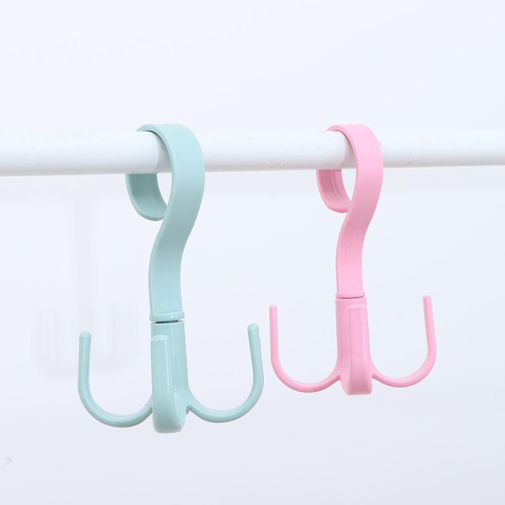 Storage Hook 360 Degree Tie Holder 4 Hook Rotating Four-claw Hook Multifunction Plastic Hanger