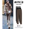 Grey Shark Pants Women Wear Autumn and Winter High Waist Thin Yoga Leggings Warm and Velvet Leggings Nine Points