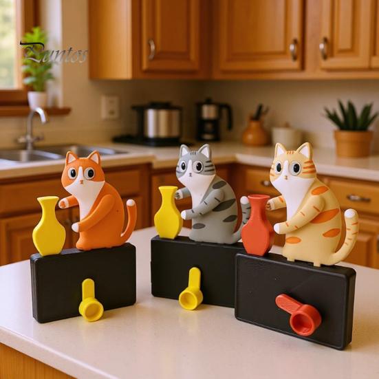 Магнит на холодильник Животное Кот Толкает Вазу Магнит на Холодильник, 3D Печатный Держатель для Усов Памятный Сувенир Домашнего Животного, Подарок для Любителей Кошек