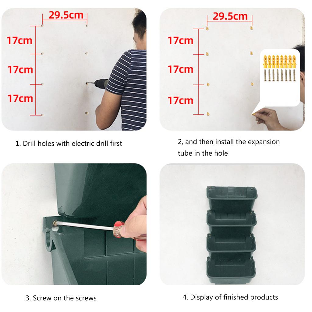 4 Pieces Wall Mounted Planter For Balcony And Patio Ideal For Flowers Herbs And Vegetables