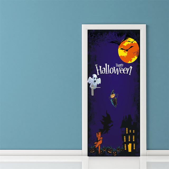 3D серые обои ужасов для украшения Хэллоуина, наклейка на дверь, самоклеящаяся водонепроницаемая наклейка на стену из ПВХ, декор для вечеринки, фреска с зомби