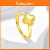 Gold Sophisticated Plated Clover Ring For Women With Elegant Detailing Floral