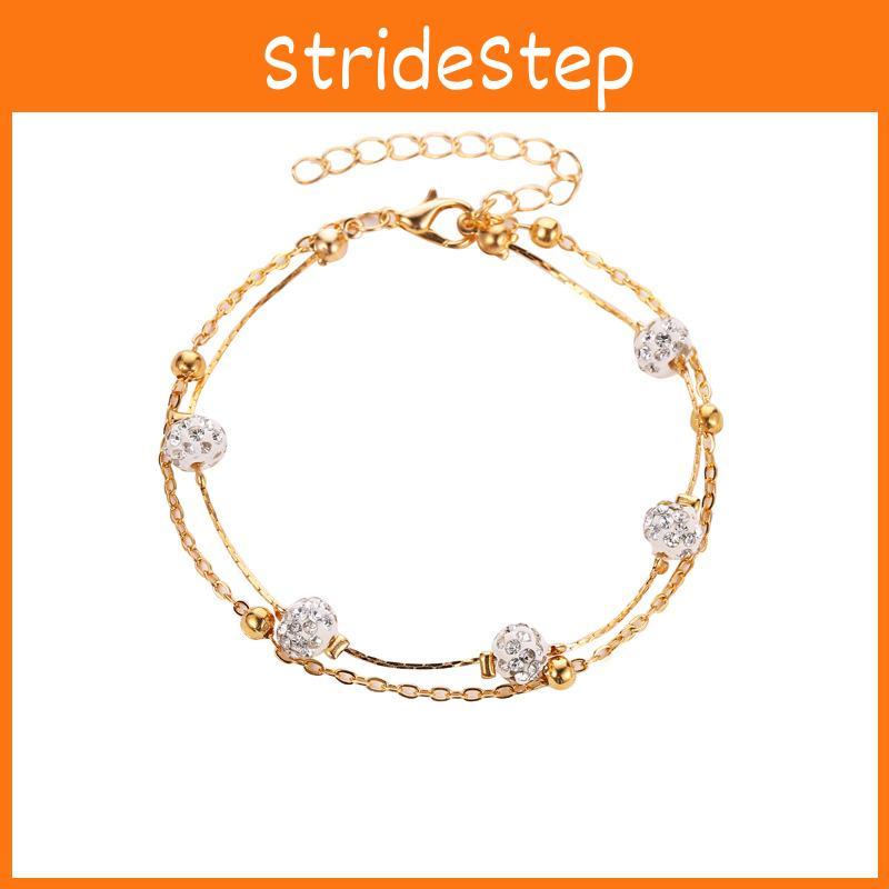 Ankle Bracelet Simple Women Overgild Color Anklet Foot Jewellery Stone Chain