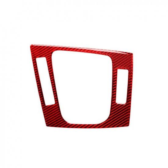 2Pcs Red Carbon Fiber Interior Gear Shift Frame Cover Trim For BMW 3 Series E46