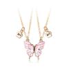 Cartoon Butterfly BFF Necklace Set with Alloy, Drip Oil, Magnet, & Stone Details – Perfect for Kids