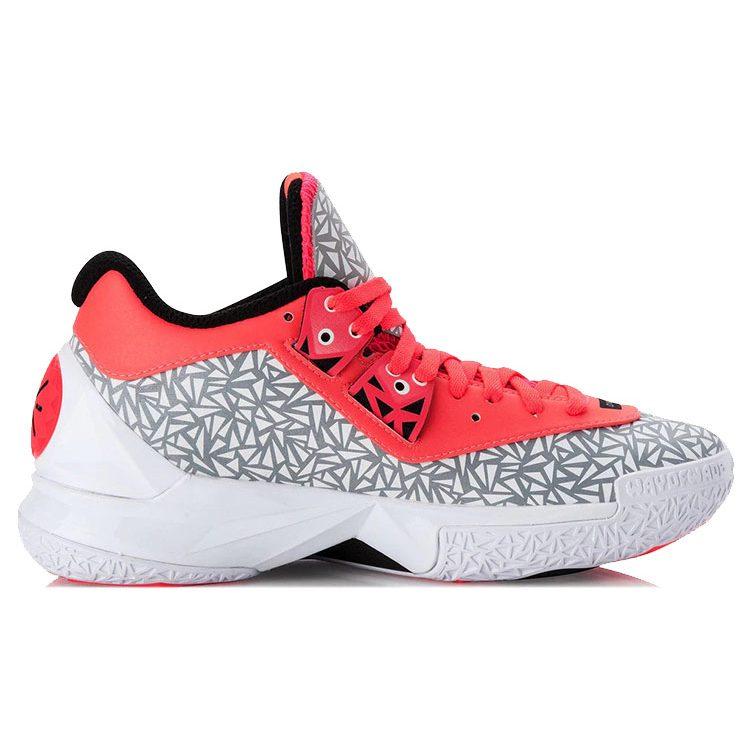 Баскетбольные кроссовки Li Ning WOW 4 Унисекс Средняя высота Белый/Серый/Красный ABAK033-32