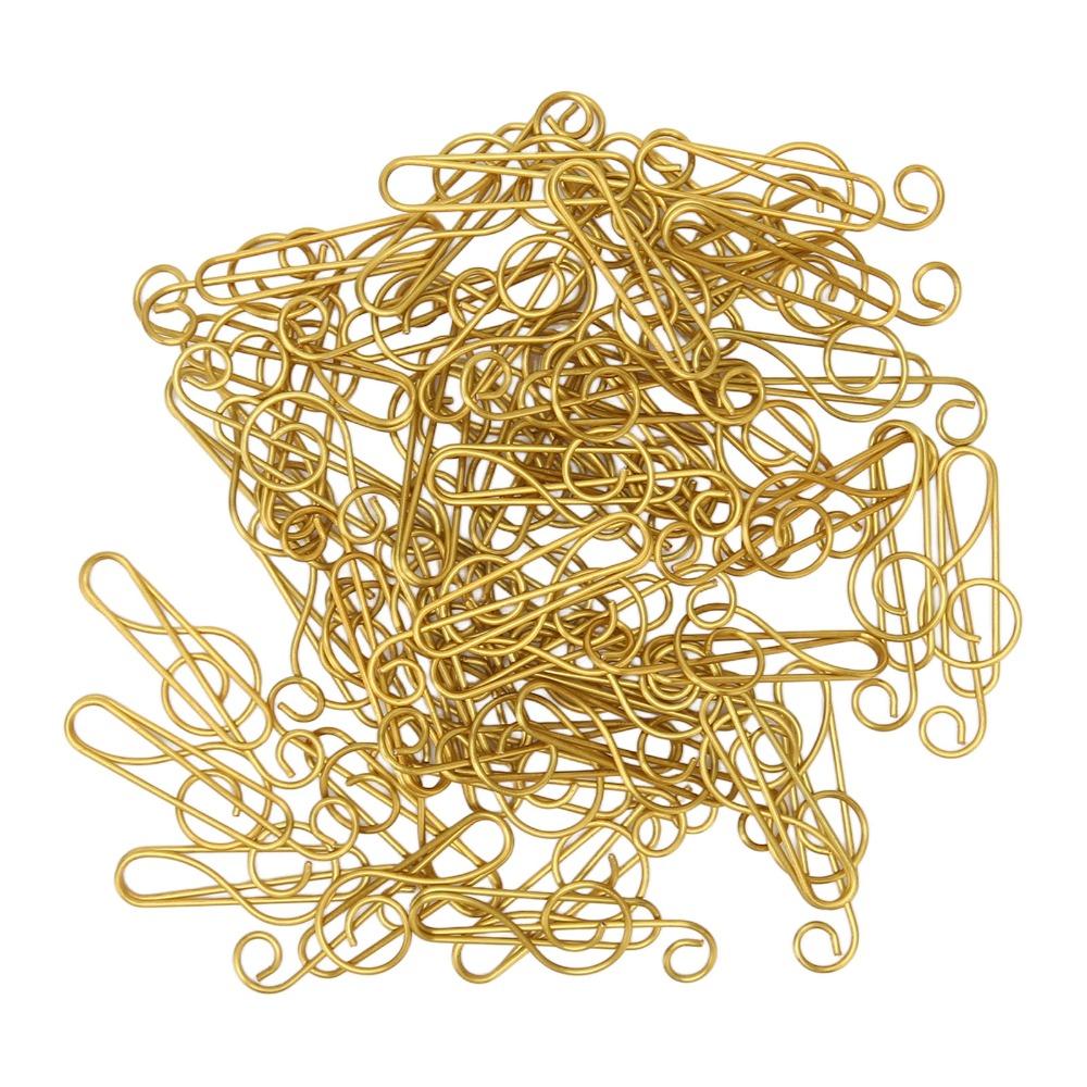 100 Pcs Gold/ Green Fancy Paperclips Music Note Shape Cool Paper Clips Cute Paper Clips  Notebook