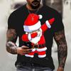 Футболка с изображением Санта-Клауса 3D, мужская модная летняя повседневная рубашка с короткими рукавами на рождественскую тематику