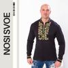 Men’s Vyshyvanka Shirt – Black Interlock & Rich Embroidery, Any Season, 8605-015-22 HC