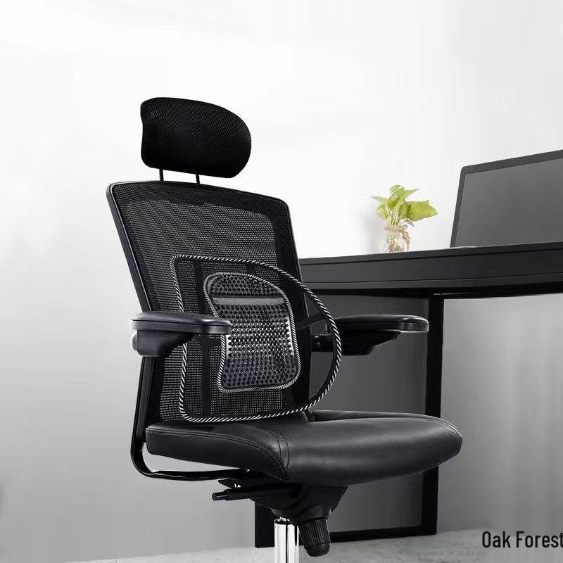 Дышащая поясничная подушка-поддержка для автомобиля и офиса - Универсальный размер, всесезонная подушка-спинка