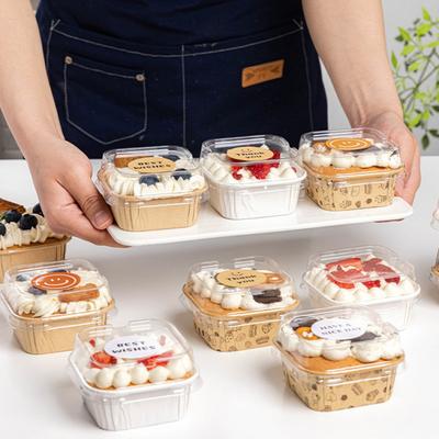 10 шт./набор формочек для кексов с крышками, жаростойкие квадратные формы для выпечки, коробки для упаковки хлеба для дома, ресторанов и пекарен