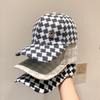 Adjustable Classic Checkered Print Baseball Cap - Lightweight, Sun Protective, Trendy Color Block Design for Womens Daily Use