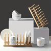 1pc Bamboo Plank Rack, Kitchen Storage Organizer for Plates, Dishes, Bowls, Cups, Pot Lids and Cutting Boards, Multi-functional Bamboo Drying Rack