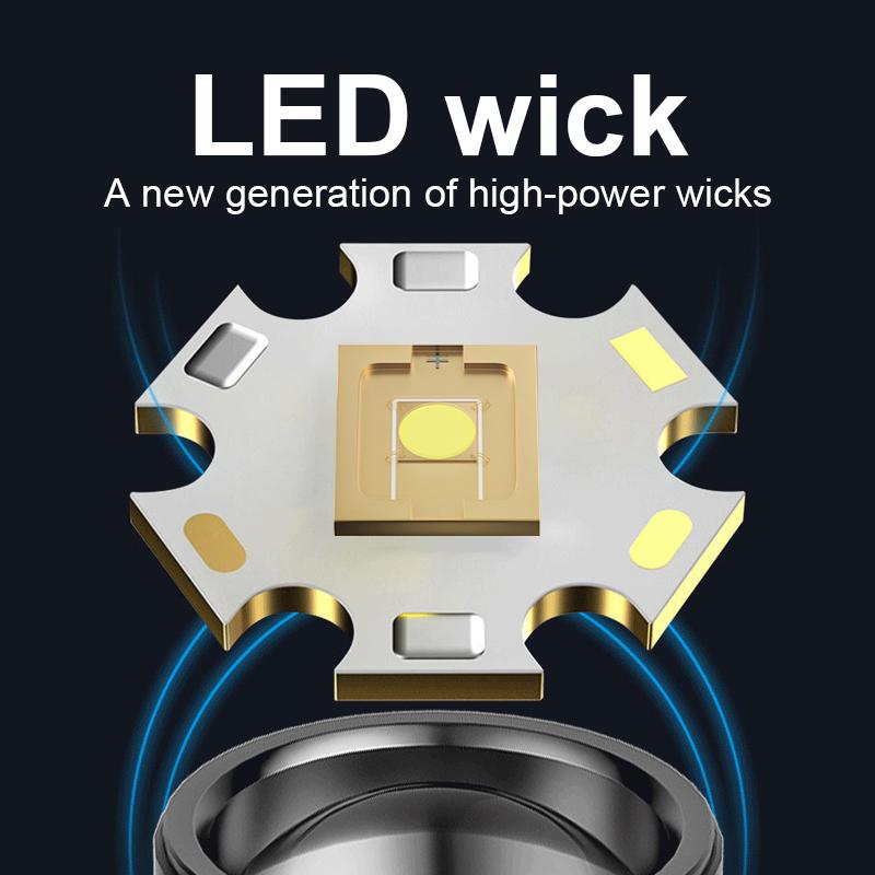 Портативный фонарик с двумя лампами, дышащий фонарик, масштабируемый фонарь, водонепроницаемый фонарик, уличные фонари для кемпинга, мощный прожектор