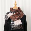 Autumn and Winter New Imitation Cashmere Long Scarf Retro Geometric Square Scarf Warm High-end Fringed Women's Shawl