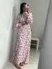 Цветочное атласное платье в французском стиле Mori Girl с поясом 2024